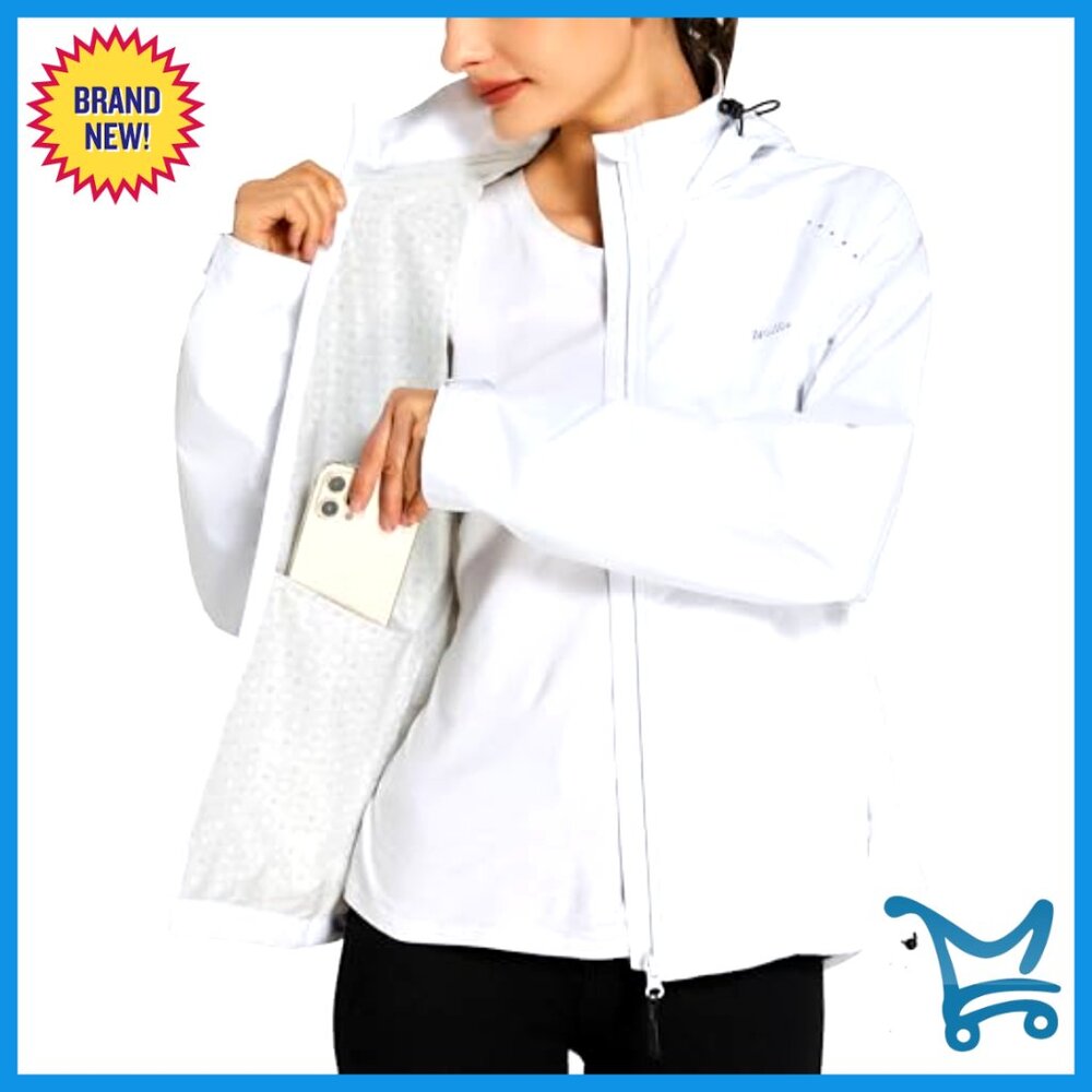 Lightweight Packable Rain Jacket Windproof Cyclin… - image 2